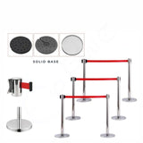 Colonna in acciaio inox con nastro rosso