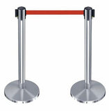 Colonna in acciaio inox con nastro rosso