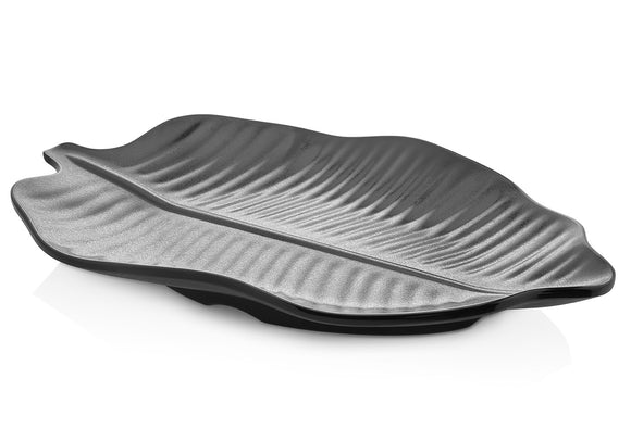 Pjatance Forme Gjethe e Bardhe/Zeze 42x28cm