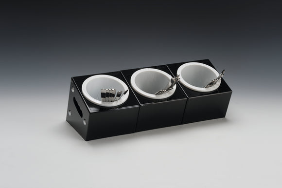 Mbajtese servisi plastike + tasa inox x 3cope e zeze