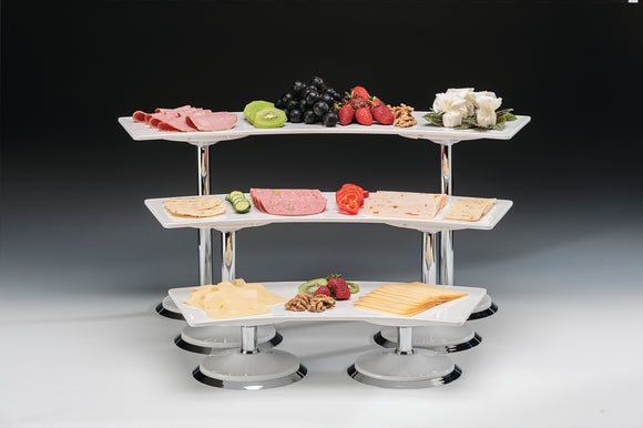 Ekspozitor 3 kate me tabaka melamine e bardhe