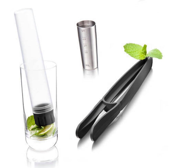 Set koktaili shtypes + dozues inoksi 50ml + kapese